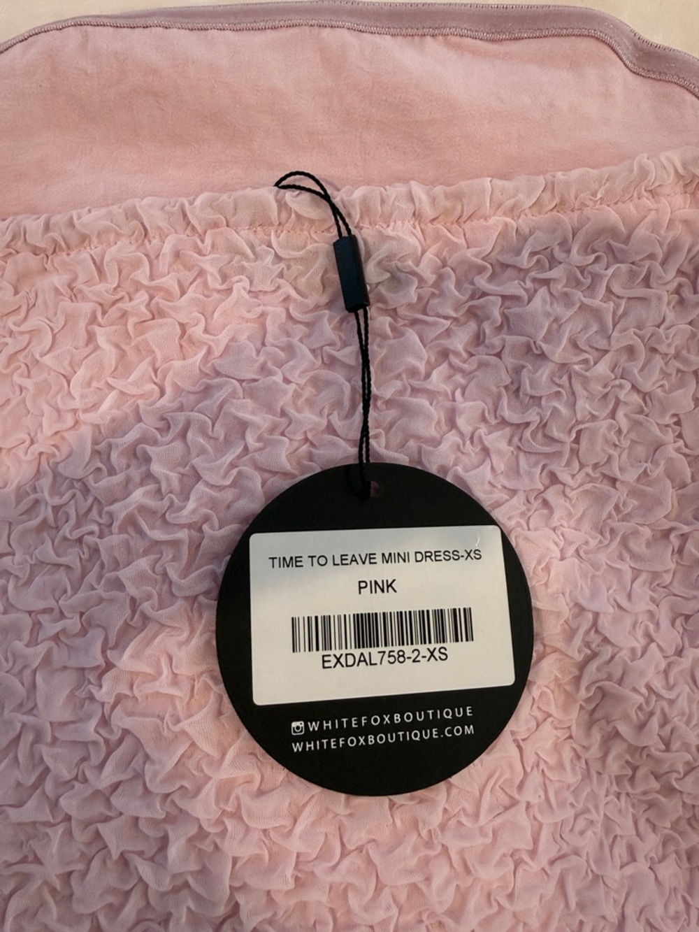 White Fox Boutique Strapless Textured Pink Mini Dress - Picture 4 of 4